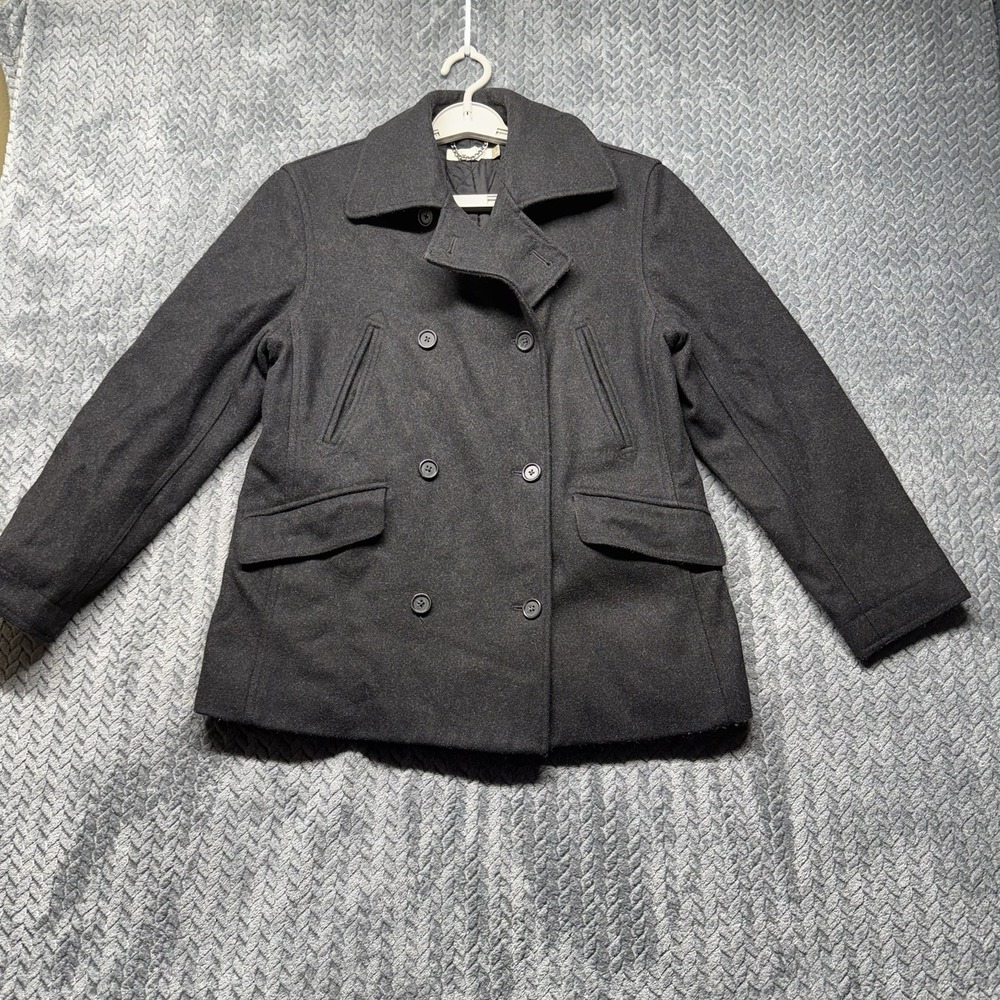 J Crew Women's XS Peacoat Wool Nylon Thinsulate Quilt Lined Jacket Dark Charcoal